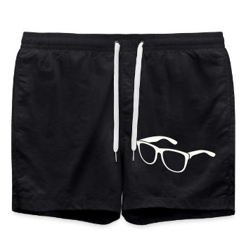 Sunglasses Silhouette Minimal Print - Swim Trunks - black - Front - AI Model Male 185 light (185cm)