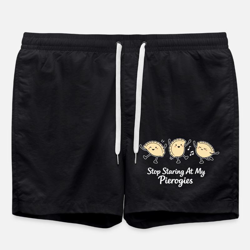 Sluta stirra på mina pieroger – dansande dumpling - Badshorts - svart