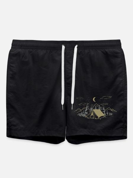 Night Camp Tent in Pines - Swim Trunks - black