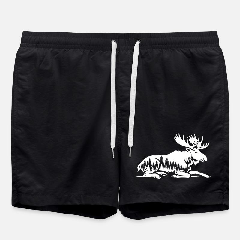 Elch - Badeshorts - Schwarz