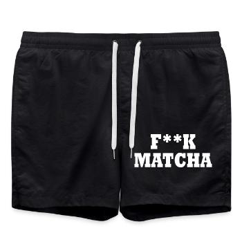 Merde au matcha - Short de bain - noir - Devant - AI Model Male 185 light (185cm)