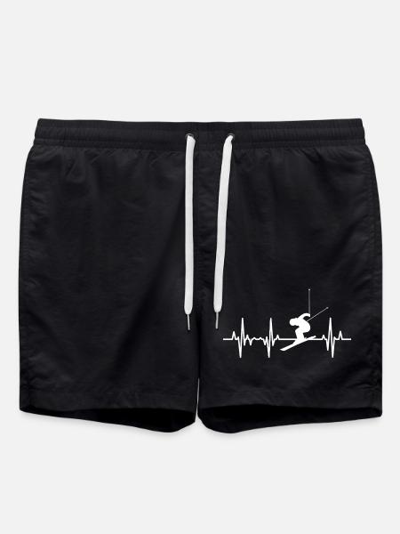 Skiing Heartbeat - Swim Trunks - black