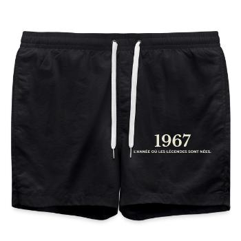 1967 : L'année où les légendes sont nées - Short de bain - noir - Devant - AI Model Male 185 light (185cm)
