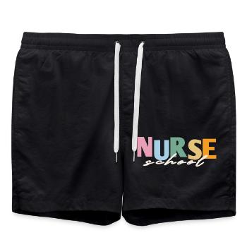 Retro Nurse School - Swim Trunks - black - Front - AI Model Male 185 light (185cm)