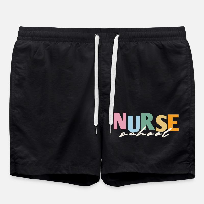 Retro Nurse School - Swim Trunks - black