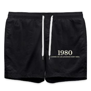 1980 : L'année où les légendes sont nées - Short de bain - noir - Devant - AI Model Male 185 light (185cm)