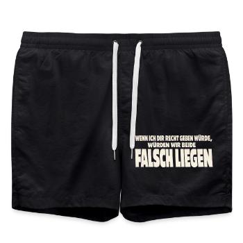 Wenn ich dir Recht geben würde - Badeshorts - Schwarz - Vorne - AI Model Male 185 light (185cm)
