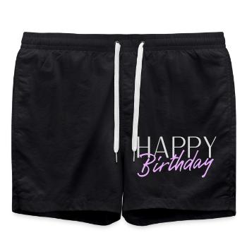 Bon anniversaire - Short de bain - noir - Devant - AI Model Male 185 light (185cm)