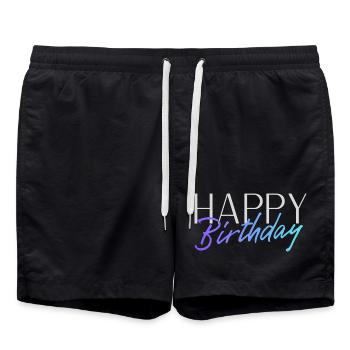 Bon anniversaire - Short de bain - noir - Devant - AI Model Male 185 light (185cm)