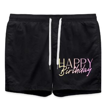Bon anniversaire - Short de bain - noir - Devant - AI Model Male 185 light (185cm)