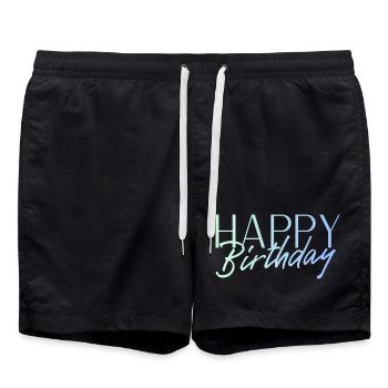 Bon anniversaire - Short de bain - noir - Devant - AI Model Male 185 light (185cm)