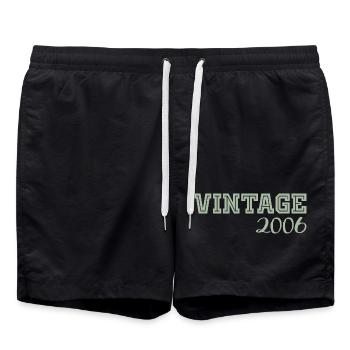 20 Jahre 2006 Vintage Retro-Geburtstagsgeschenk - Badeshorts - Schwarz - Vorne - AI Model Male 185 light (185cm)