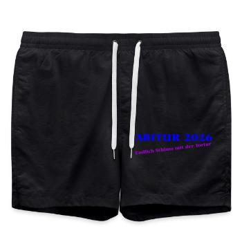 Abitur 2026 - Endlich Schluss mit der Tortur. - Badeshorts - Schwarz - Vorne - AI Model Male 185 light (185cm)