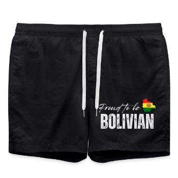 Fier des Boliviens, j’aime la Bolivie - Short de bain - noir - Devant - AI Model Male 185 light (185cm)