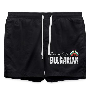 Fier de la Bulgarie, j’adore la Bulgarie - Short de bain - noir - Devant - AI Model Male 185 light (185cm)