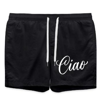 Ciao Italienisch Hallo Auf Wiedersehen Besuch Ital - Badeshorts - Schwarz - Vorne - AI Model Male 185 light (185cm)