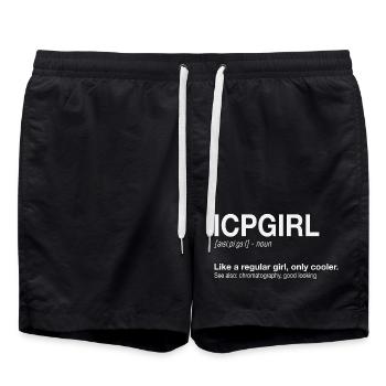 ICP-MS Girl Massenspektrometrie - Badeshorts - Schwarz - Vorne - AI Model Male 185 light (185cm)