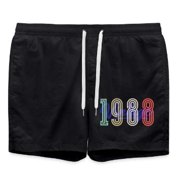 Vintage 1988 - Swim Trunks - black - Front - AI Model Male 185 light (185cm)