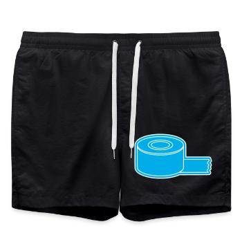 Adhesive Tape Roll Outline - Swim Trunks - black - Front - AI Model Male 185 light (185cm)