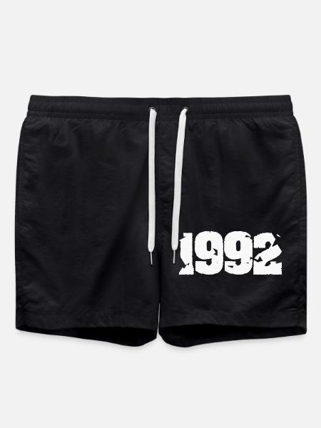 1992 Broken retro design - Swim Trunks - black