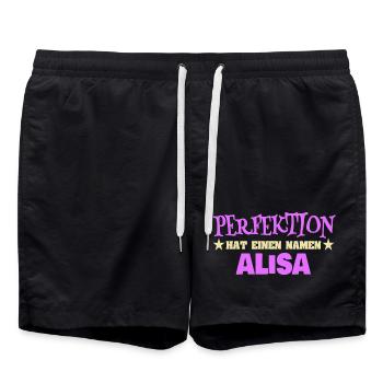 Perfektion hat einen Namen: Alisa - Badeshorts - Schwarz - Vorne - AI Model Male 185 light (185cm)