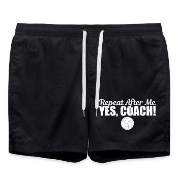Repeat After Me Yes Coach - Swim Trunks - black - Front - AI Model Male 185 light (185cm)