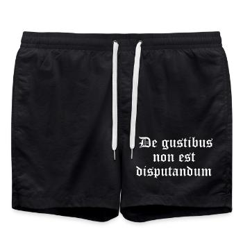 Gothic Proverb: De gustibus non est disputandum - Swim Trunks - black - Front - AI Model Male 185 light (185cm)