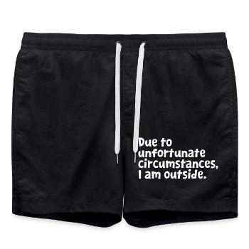 Design introverti drôle - Sarcasme, sarcasme, humour - Short de bain - noir - Devant - AI Model Male 185 light (185cm)
