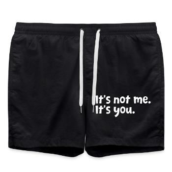 Citation sarcastique Ce n’est pas moi C’est toi Sarcasme Humour - Short de bain - noir - Devant - AI Model Male 185 light (185cm)