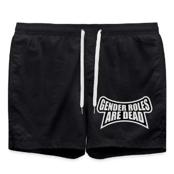 Gender Roles Are Dead Statement Freiheit Spruch - Badeshorts - Schwarz - Vorne - AI Model Male 185 light (185cm)