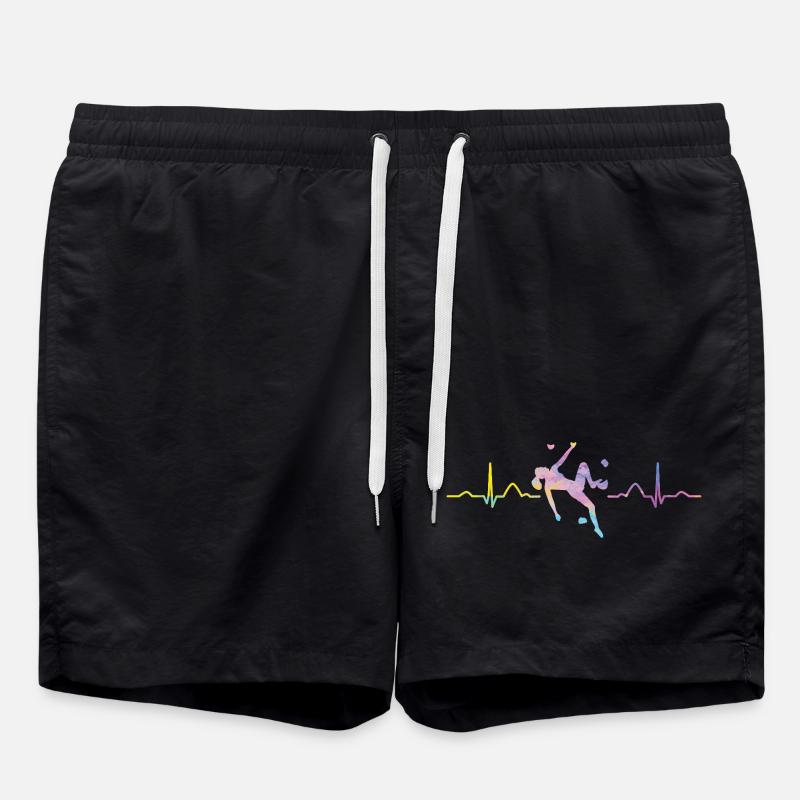 Boulderer Herzschlag Boulder Bouldern - Badeshorts - Schwarz