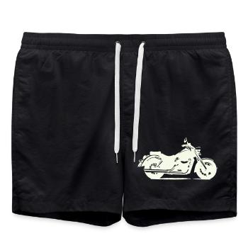 Moto-Silhouette Night Ride - Swim Trunks - black - Front - AI Model Male 185 light (185cm)