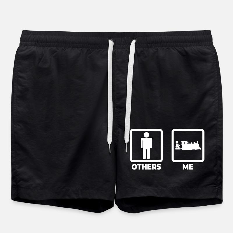 Railroad Stick Figure - Swim Trunks - black