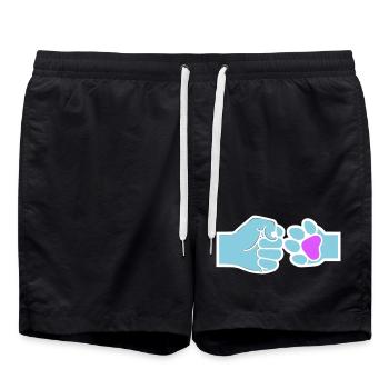 Faust Pfote Check Mensch Tier Team - Badeshorts - Schwarz - Vorne - AI Model Male 185 light (185cm)