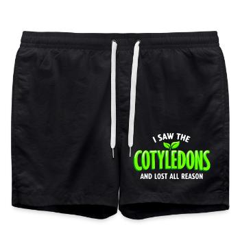 cotyledons seen | Microgreens Humor - Swim Trunks - black - Front - AI Model Male 185 light (185cm)