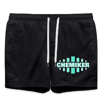 Job Chemiker - Badeshorts - Schwarz - Vorne - AI Model Male 185 light (185cm)