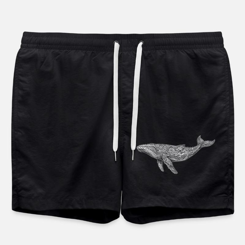 Buckelwal - Badeshorts - Schwarz