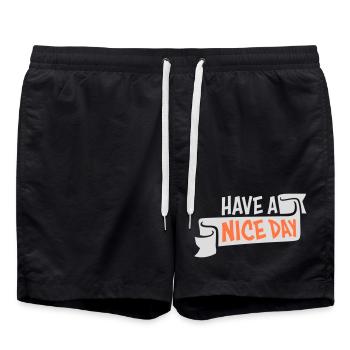 Have A Nice Day Funny Sarcastic Saying Cute - Swim Trunks - black - Front - AI Model Male 185 light (185cm)
