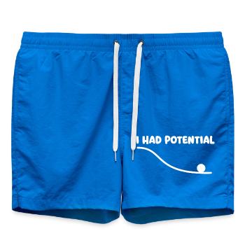 I Had Potential Physics Pun Science Nerd Humor - Swim Trunks - cobalt blue - Front