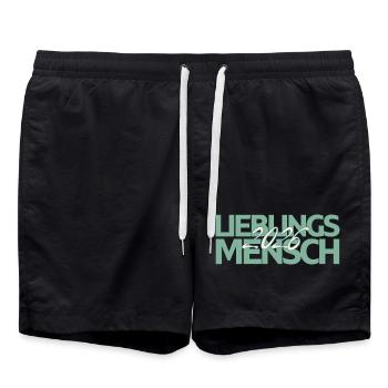 Lieblingsmensch 2026 Mint Script - Badeshorts - Schwarz - Vorne - AI Model Male 185 light (185cm)