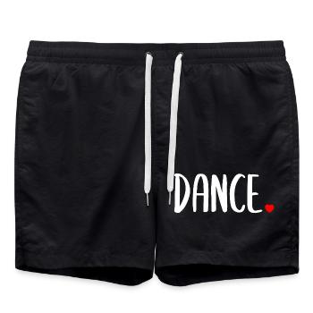Dance Heart – Minimalist Dance Lover Design - Swim Trunks - black - Front - AI Model Male 185 light (185cm)