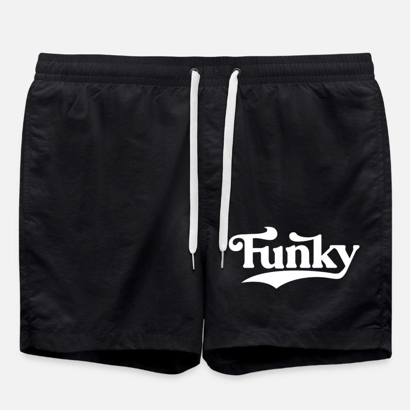 Logo rétro Funky Script - Short de bain - noir