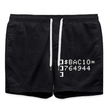 Bacio BAC10 8-Bit Esadecimal Code Nerd Pixel Art - Swim Trunks - black - Front - AI Model Male 185 light (185cm)