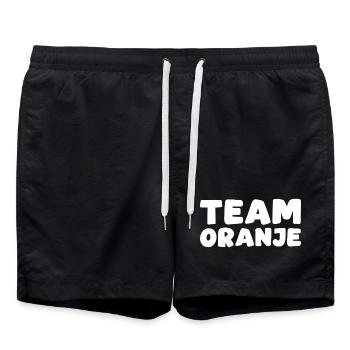 Team Oranje - Nederland - Netherlands Niederlande - Badeshorts - Schwarz - Vorne - AI Model Male 185 light (185cm)
