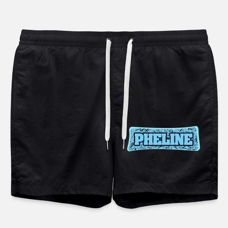 Phline Graffiti Font Blue - Swim Trunks - black