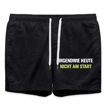 Irgendwie Heute Nicht Am Start – Neon Typo - Badeshorts - Schwarz - Vorne - AI Model Male 185 light (185cm)