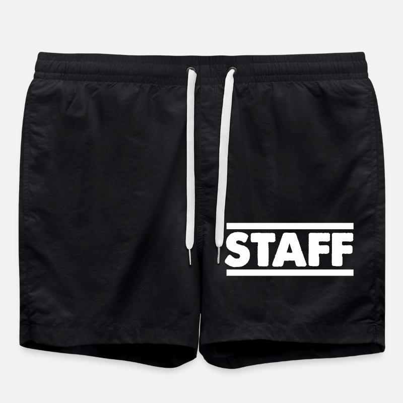 Staff Lettering Bold Contrast - Swim Trunks - black