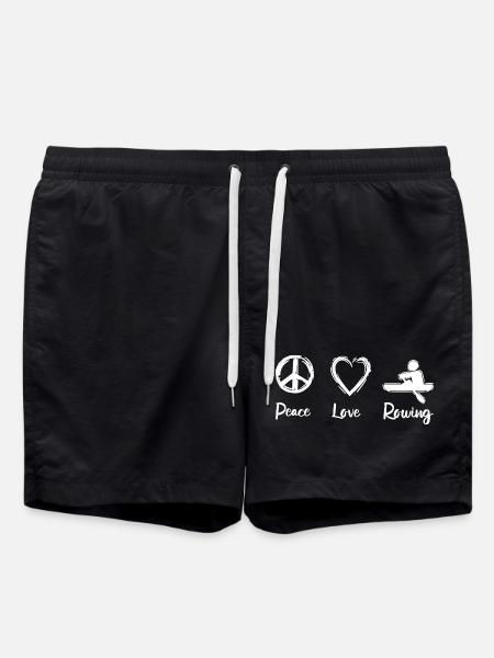 Peace Love Rowing - Swim Trunks - black
