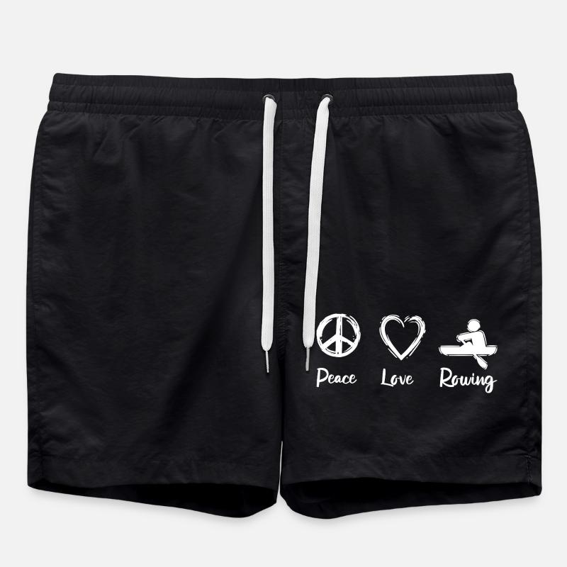 Peace Love Rowing - Swim Trunks - black