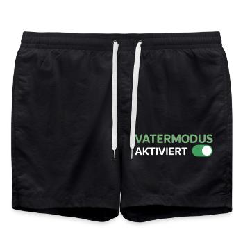 Vatermodus Aktiviert Lustiger Vater Papa Spruch - Badeshorts - Schwarz - Vorne - AI Model Male 185 light (185cm)